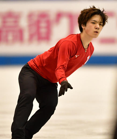 世界フィギュアスケート国別対抗戦2019　前日練習を行う宇野昌磨（撮影・清水貴仁）