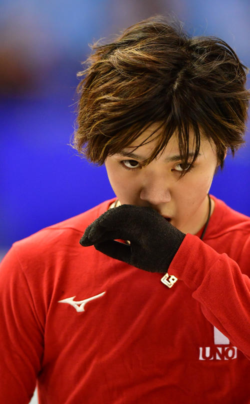 世界フィギュアスケート国別対抗戦2019　前日練習を行う宇野昌磨（撮影・清水貴仁）