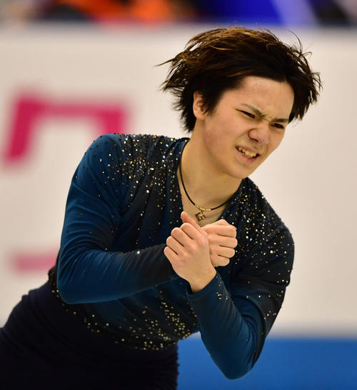 男子フリーで滑る宇野昌磨（撮影・清水貴仁）