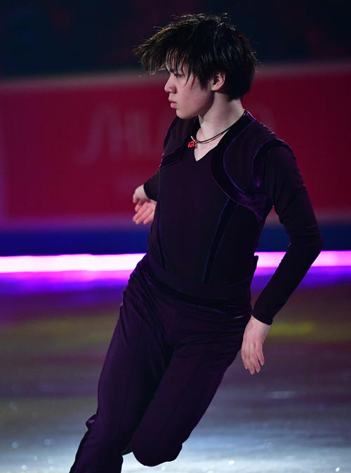 エキシビションで滑る宇野昌磨（撮影・清水貴仁）
