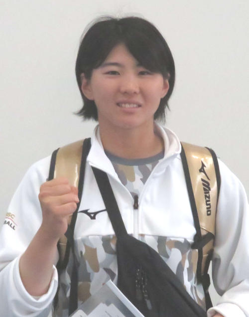 ソフトボール女子日本代表の勝股美咲投手（19年4月30日撮影）