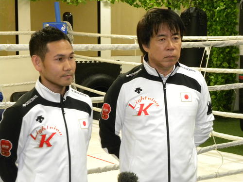 東京五輪への思いを語る高山勝成（左）と中出博啓トレーナー（撮影・松本航）