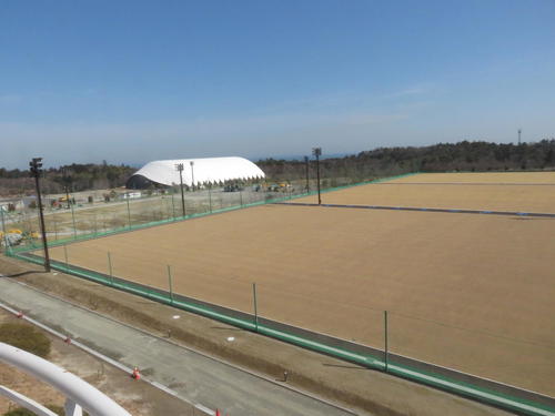 Jヴィレッジのセンターピッチ。（2018年3月4日撮影）