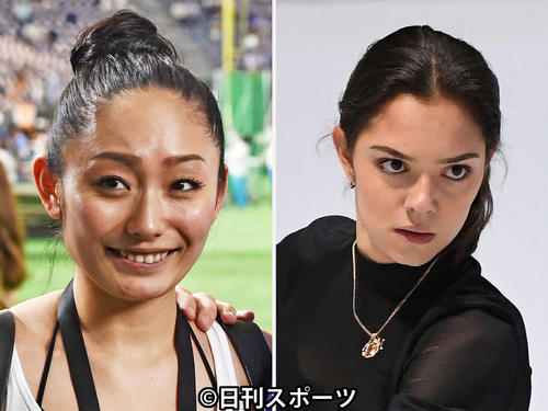 安藤美姫さん（左）とメドベージェワ