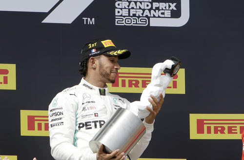 今季6勝目を挙げたルイス・ハミルトン（AP）