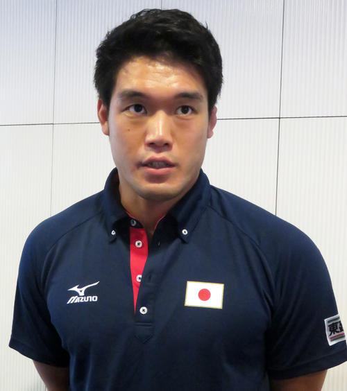 グランプリ・モントリオール大会への意気込みを語る羽賀龍之介（撮影・峯岸佑樹）