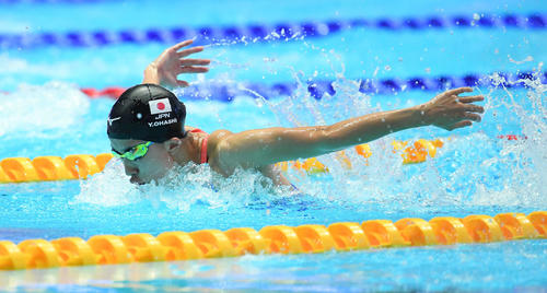 女子200メートル個人メドレー予選に出場した大橋（撮影・鈴木みどり）