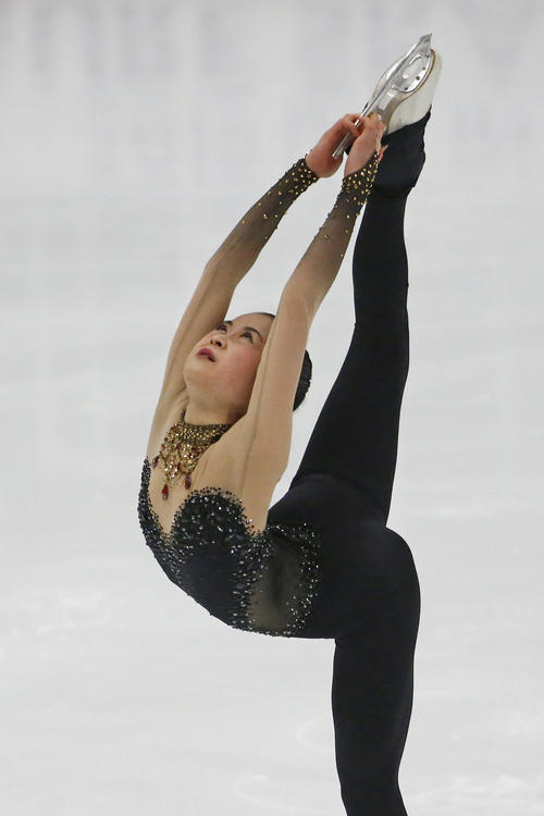 USインターナショナル2019　女子SP　演技する宮原（AP）