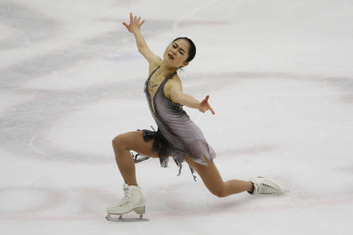 USインターナショナル2019　女子フリー　演技する宮原（AP）