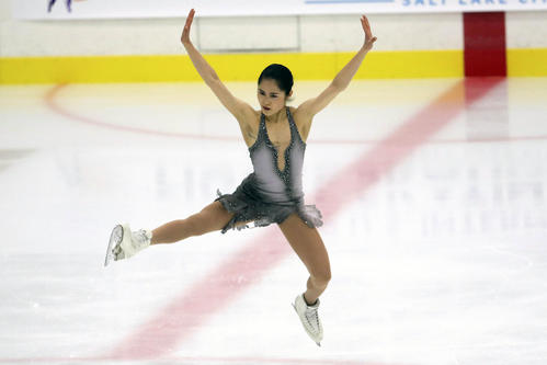 USインターナショナル2019　女子フリー　演技する宮原（AP）