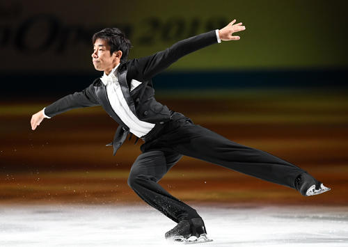 エキシビジョンに登場した織田(撮影・横山健太)