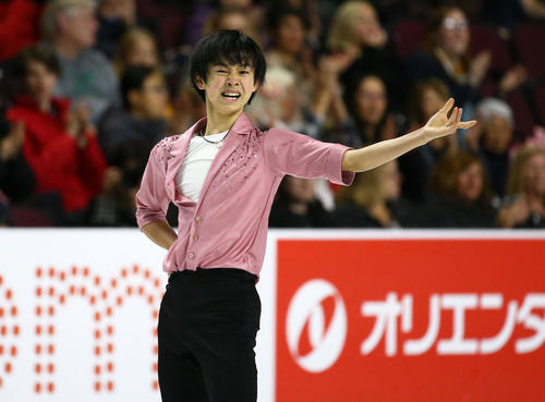 男子フリー　演技する島田高志郎（ロイター）