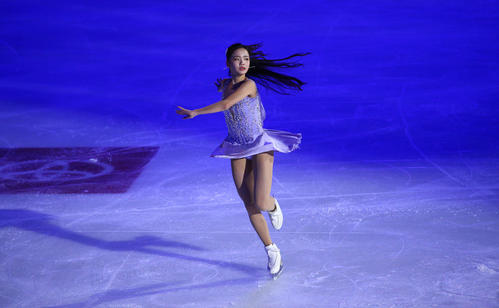 エキシビションで演技するイム・ウンス(ロイター=USA TODAY Sports)