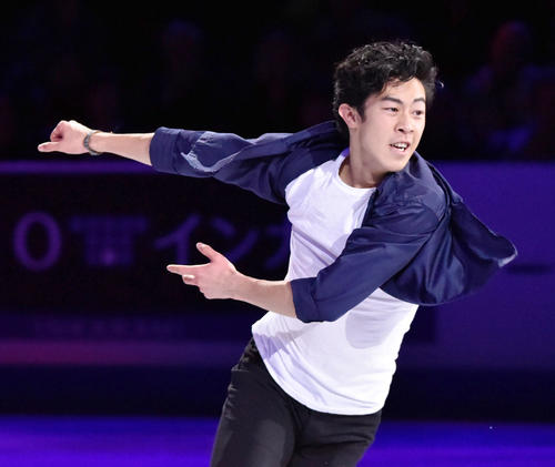 エキシビションで演技するネーサン・チェン(共同)