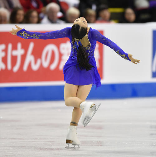 スケートカナダ・女子SPで演技をする紀平（撮影・菅敏）