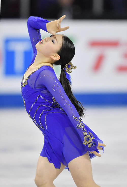 スケートカナダ・女子SPで演技をする紀平（撮影・菅敏）