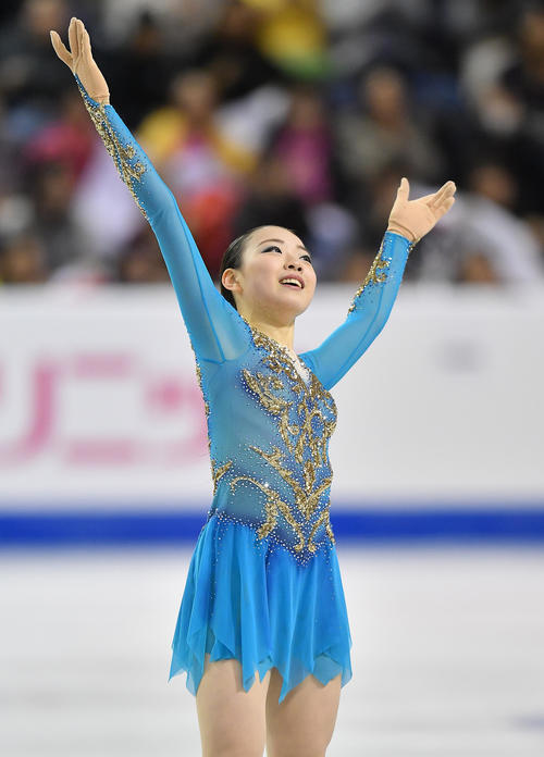 スケートカナダ・女子フリーで演技する紀平（撮影・菅敏）
