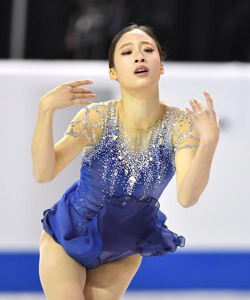 スケートカナダ・女子フリーで演技をするユ・ヨン（撮影・菅敏）