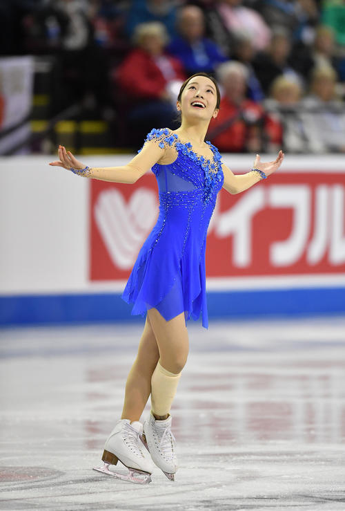スケートカナダ・女子フリーで演技する本田（撮影・菅敏）