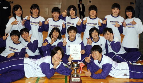ウインターカップ初出場を決めた山形中央メンバー（撮影・佐々木雄高）