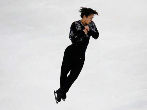フリーの演技をする宇野昌磨(ロイター)