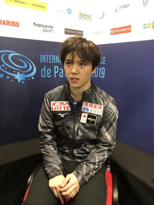 GPフランス杯フリーから一夜明け、思いを語る宇野（撮影・松本愛香通信員）