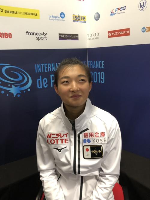 GPフランス杯フリーから一夜明け、思いを語る坂本花織（撮影・松本愛香通信員）