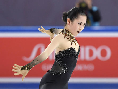 女子SPで2位の宮原（共同）