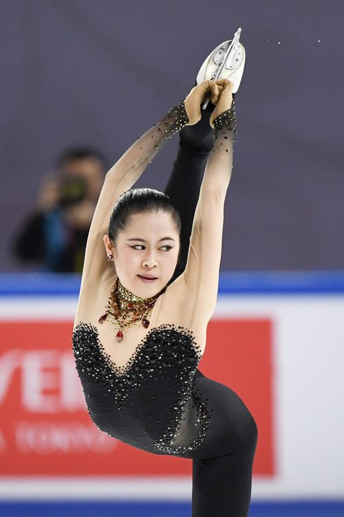 女子SPで2位の宮原知子（共同）