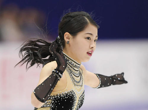NHK杯　女子SPで演技する横井（撮影・加藤諒）