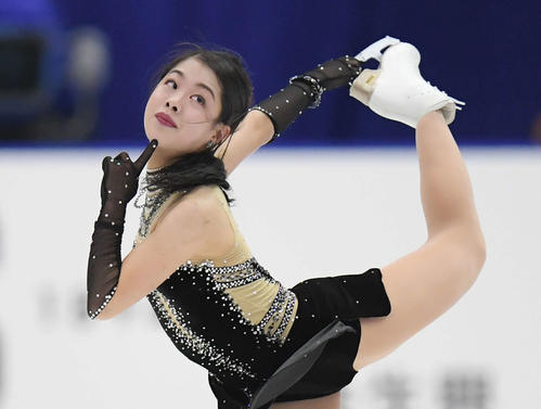 NHK杯　女子SPで演技する横井（撮影・加藤諒）