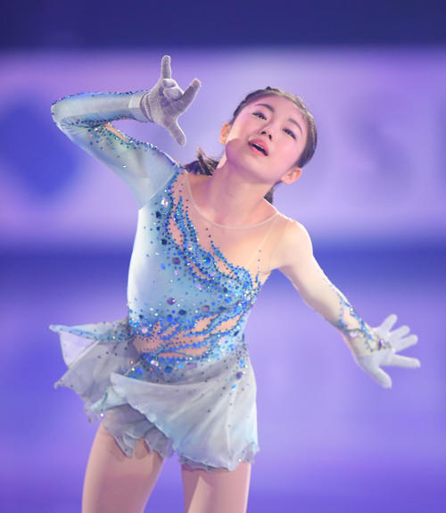 NHK杯　エキシビションで演技する畑崎李果（撮影・加藤諒）
