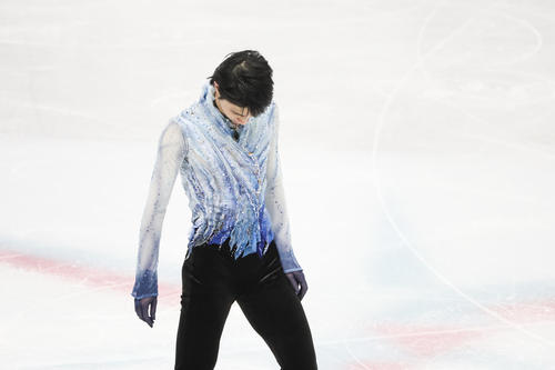 SPの演技を終えた羽生結弦（撮影・PNP）