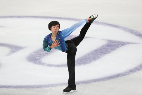 フィギュア　グランプリ・ファイナル2019　ジュニア男子ショートプログラムで演技をする鍵山優真（撮影・PNP）