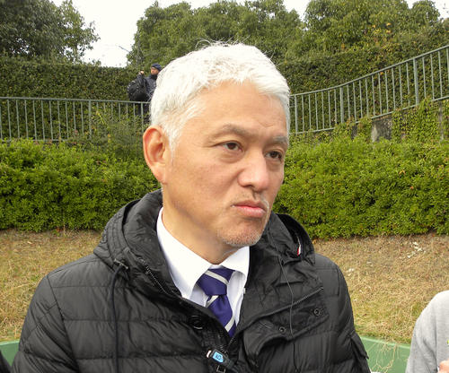Aリーグ（1部）復帰を決めた関大の桑原久佳監督（撮影・松本航）