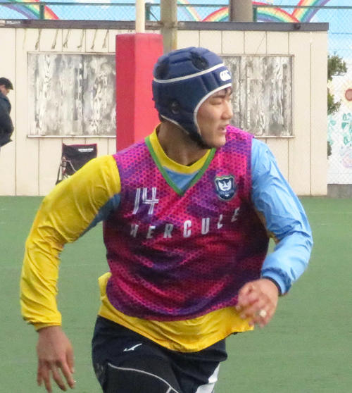 東福岡戦に向けて練習を行う桐蔭学園WTB西川（撮影・松熊洋介）