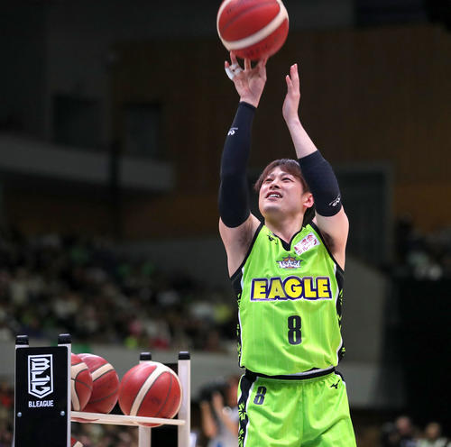 スキルズチャレンジで優勝したレバンガ北海道多嶋（撮影・佐藤翔太）