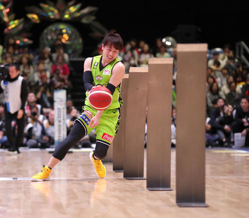 スキルズチャレンジで優勝したレバンガ北海道多嶋（撮影・佐藤翔太）