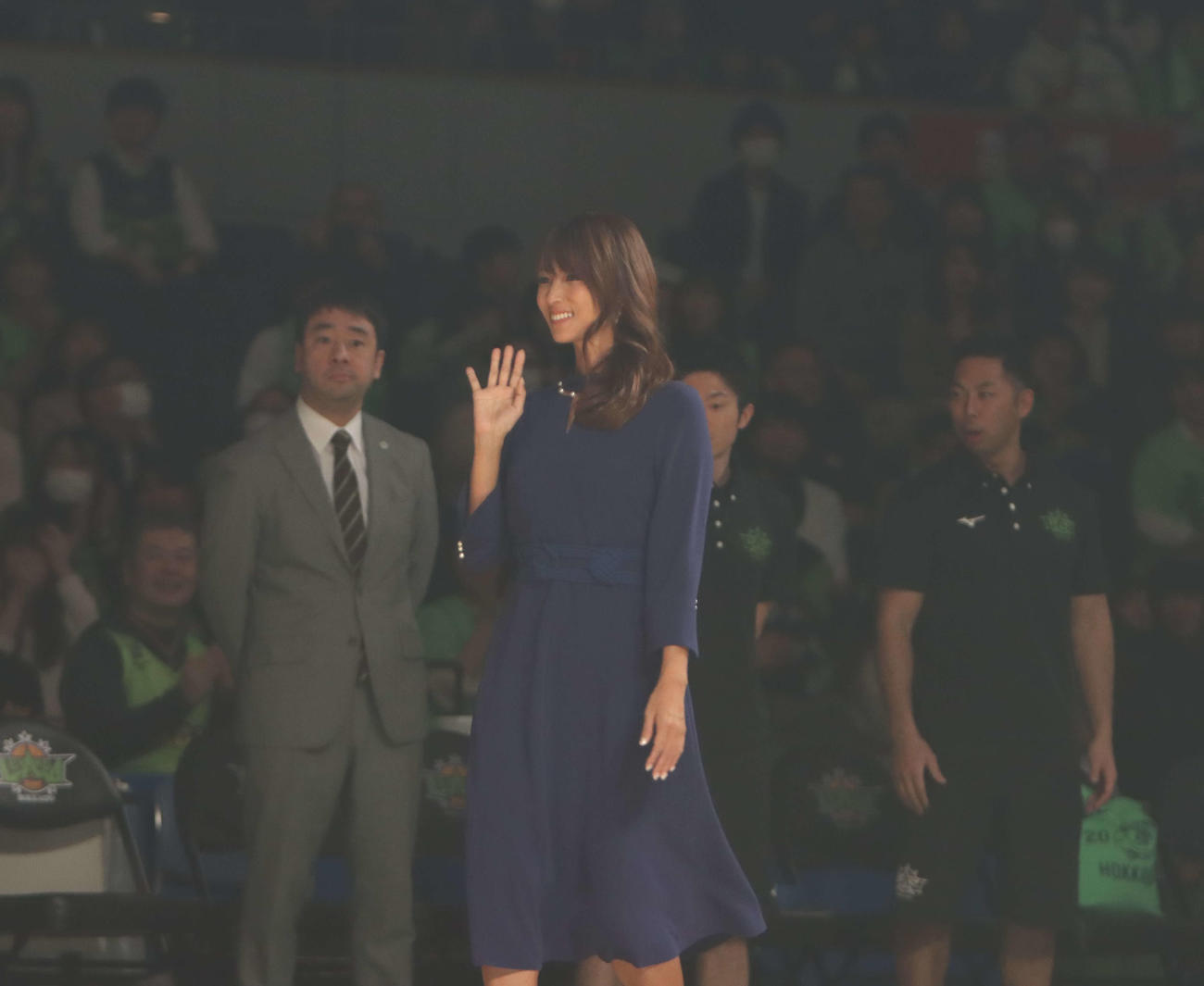 女優深田恭子がレバンガ北海道のホームゲームにゲストで登場（撮影・奥村昌治）