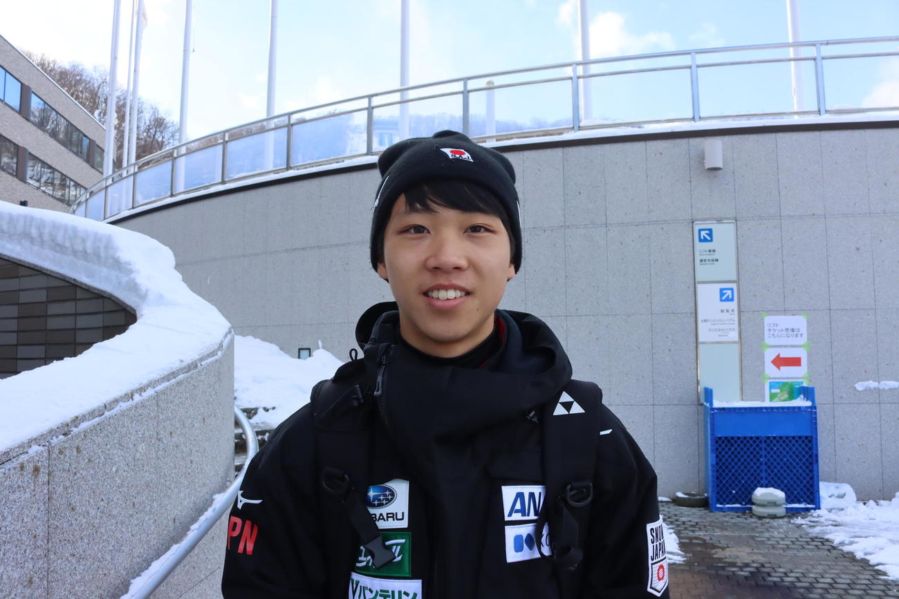 ノルディックスキー・ジャンプ男子の下川商・工藤漱太（撮影・保坂果那）