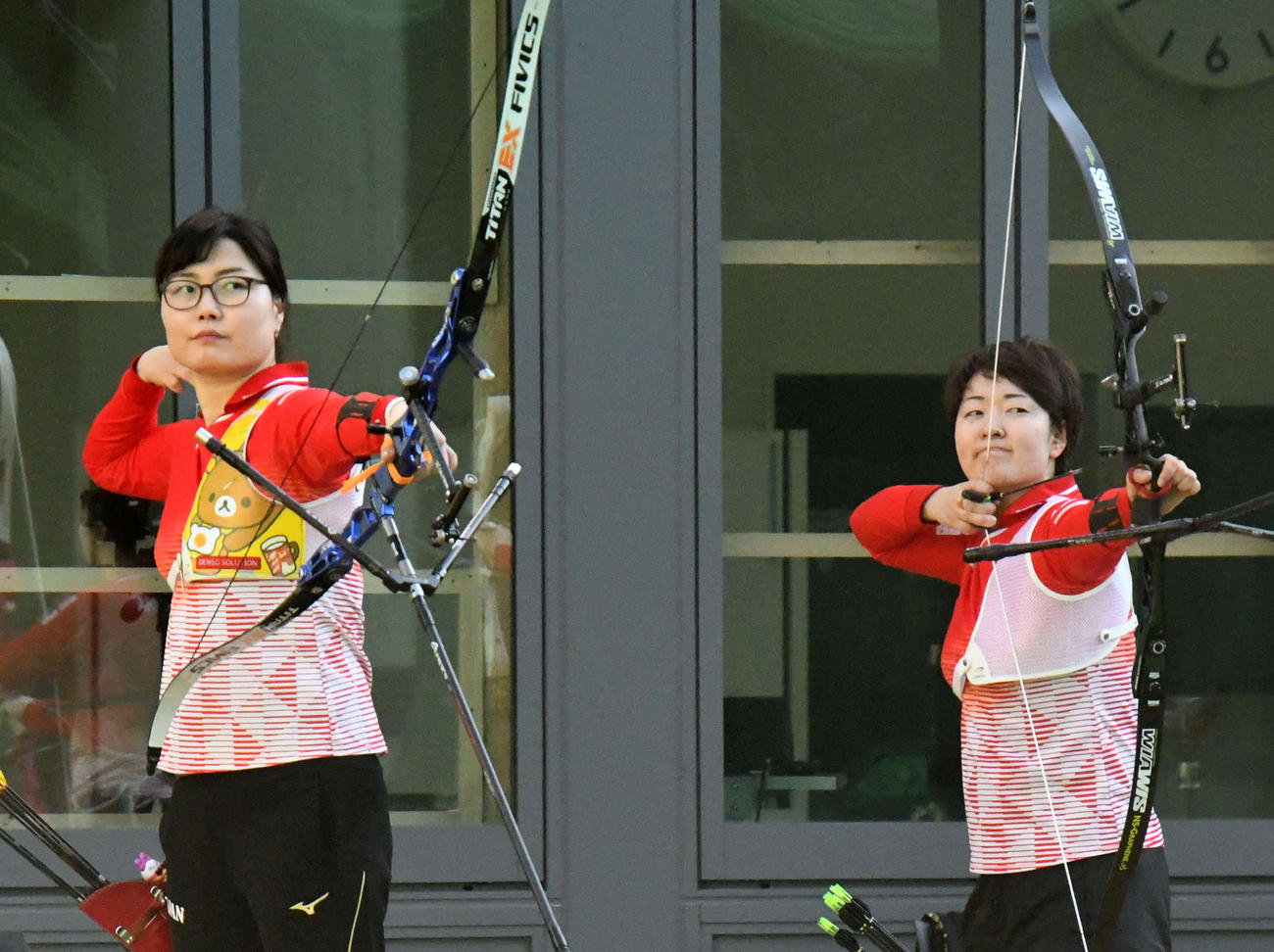 代表合宿に臨む早川漣（左）と杉本智美（撮影・平山連）