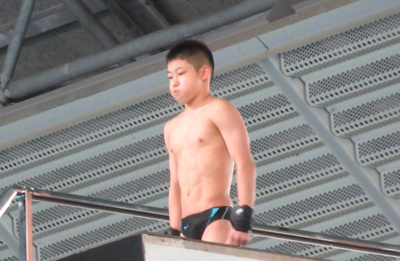 公式練習に参加した玉井（撮影・益田一弘）