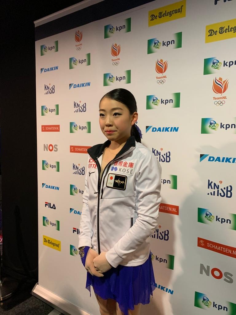 チャレンジ・カップ女子SP後の紀平梨花（撮影・エリーヌ・スウェーブルス通信員）