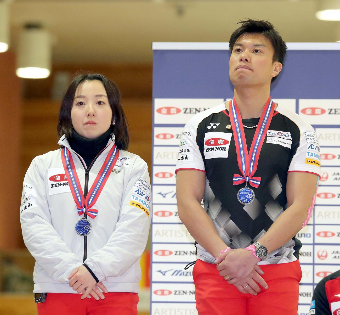 準優勝の藤沢（左）と山口（撮影・佐藤翔太）