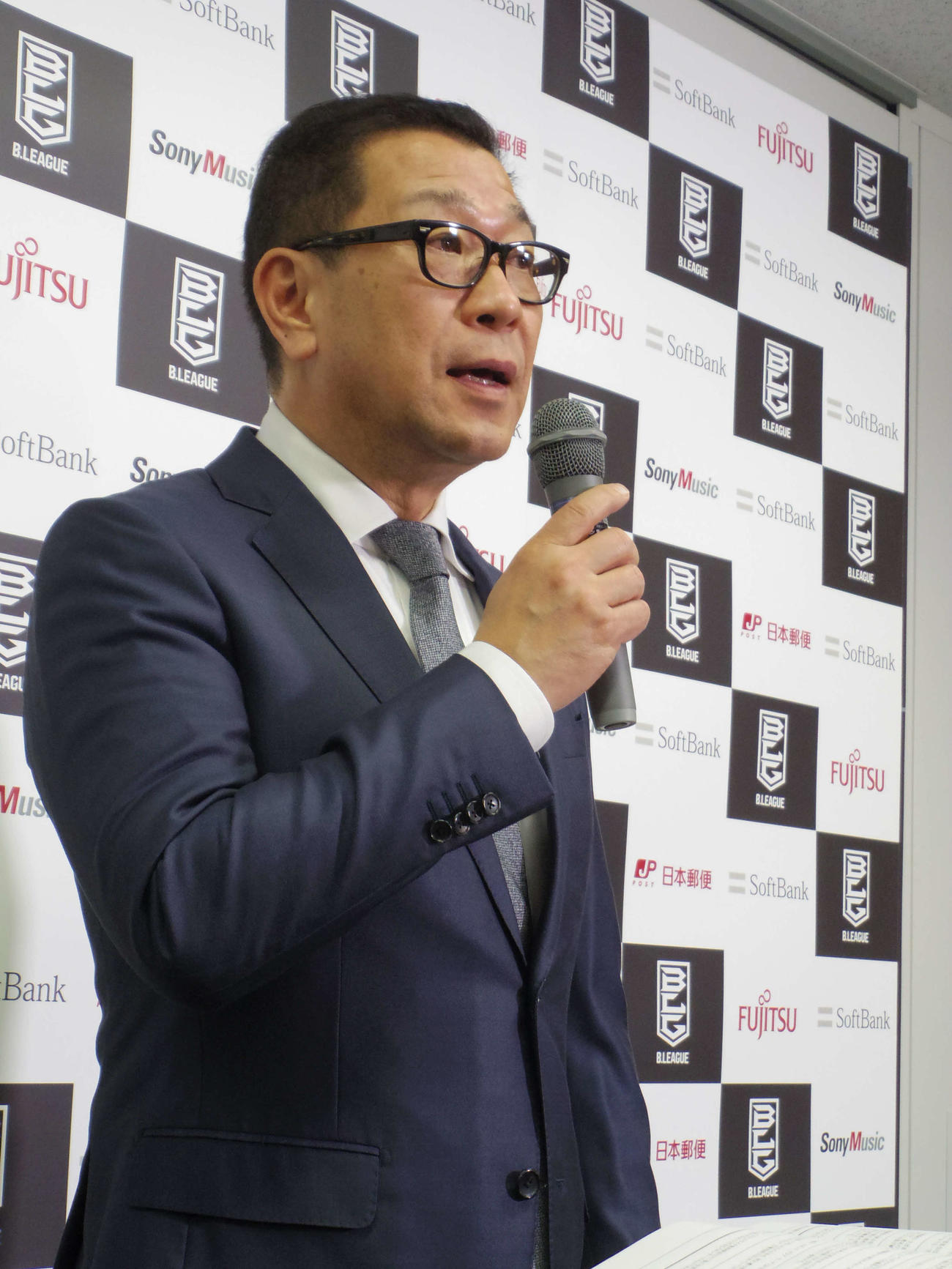 Bリーグ大河チェアマン（20年3月17日撮影）
