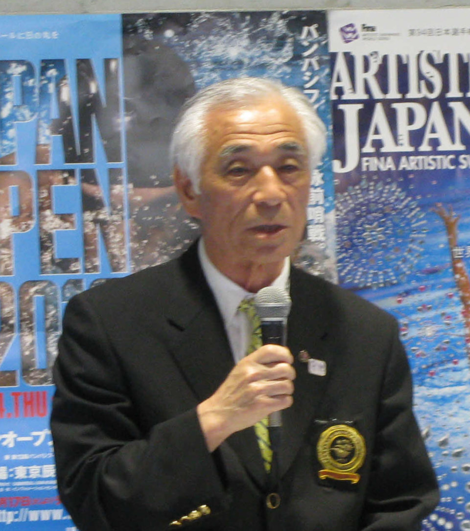日本水連の青木剛会長（2018年4月8日撮影）