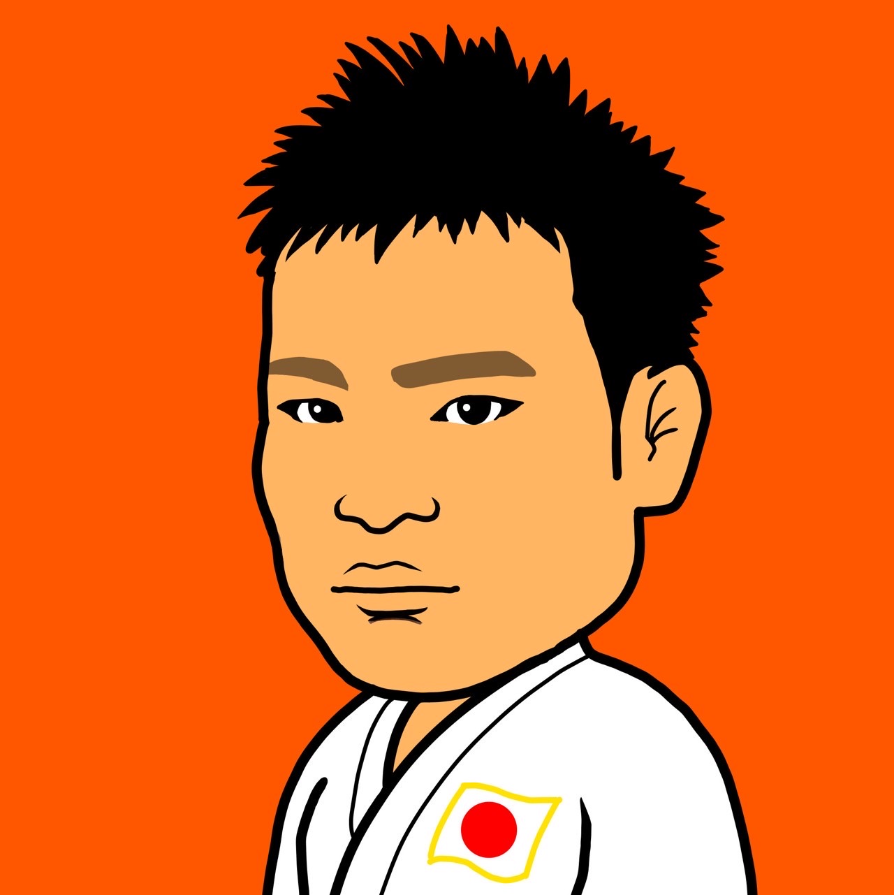 五輪2大会連続銅メダルの海老沼匡のイラスト
