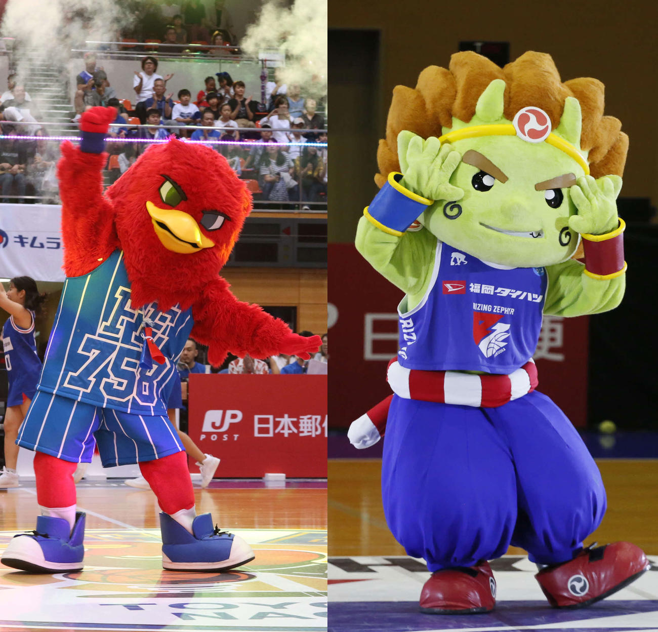第３回Ｂリーグマスコット総選挙28位リードくん（Ｂ２・ＦＥ名古屋）29位神くん（Ｂ２福岡）(C)B.LEAGUE