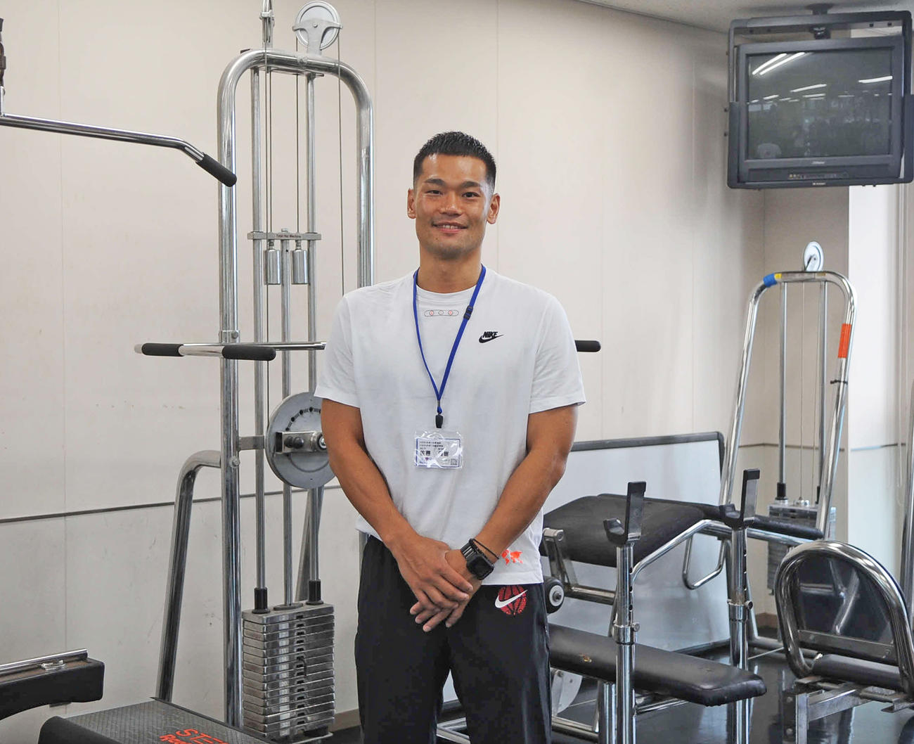 アップルスポーツカレッジに職員として勤務する佐藤コーチ（撮影・斎藤慎一郎）