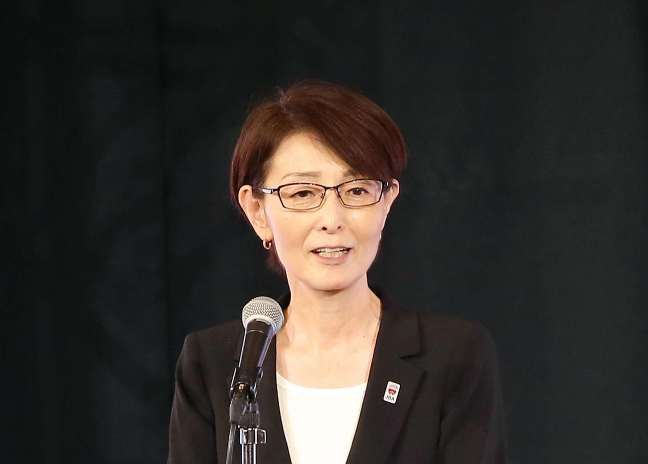 日本バスケットボール協会の三屋裕子会長（2019年7月30日撮影）